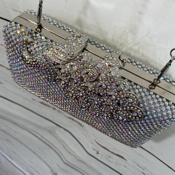 Fawziya Designer Rhinestone Peacock Glamour Shoulder Handbag ~ NWOT - Picture 11 of 13
